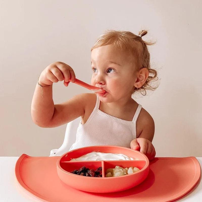 Suction Divider Plate & Spoon Set | Feeding | O.B. Design - The Ridge Kids