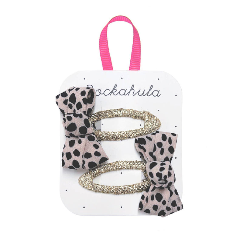 Hair Clips |Leopard Love Twisty Bow Clips | Rockahula - The Ridge Kids