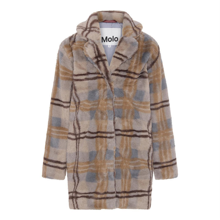 Hali Check Fur Coat | Molo - The Ridge Kids