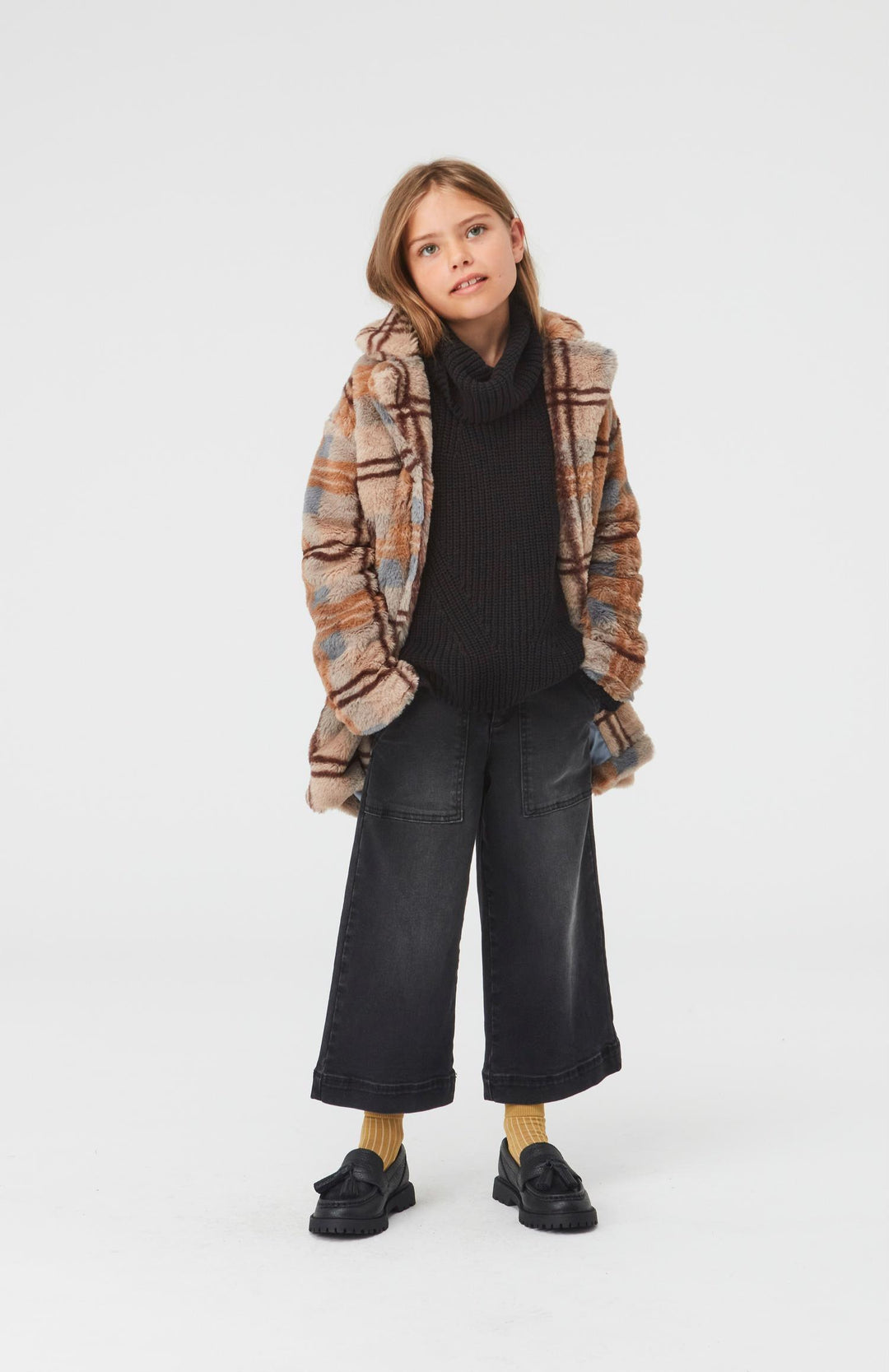 Hali Check Fur Coat | Molo - The Ridge Kids
