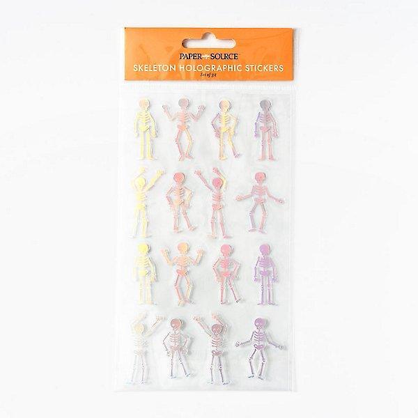Paper Source Sticker Packs Halloween Stickers | Skeleton Holographic Stickers | Paper Source – The ...