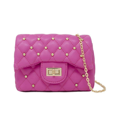 Handbag | Classic Quilted Stud Mini Bag- Hot Pink | Tiny Treats and Zomi Gems - The Ridge Kids