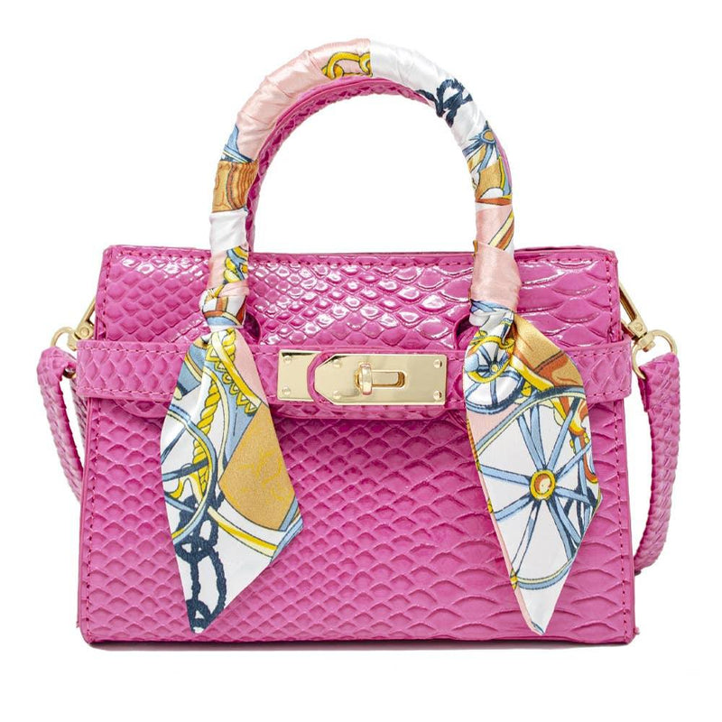 Handbag | Patent Crocodile Scarf- Hot Pink | Tiny Treats and Zomi Gems - The Ridge Kids