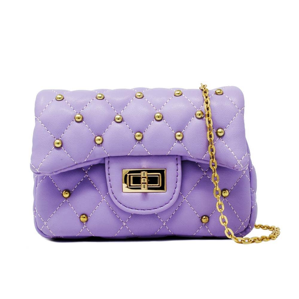 Handbags | Classic Quilted Stud Mini Bag- Purple | Tiny Treats and Zomi Gems - The Ridge Kids