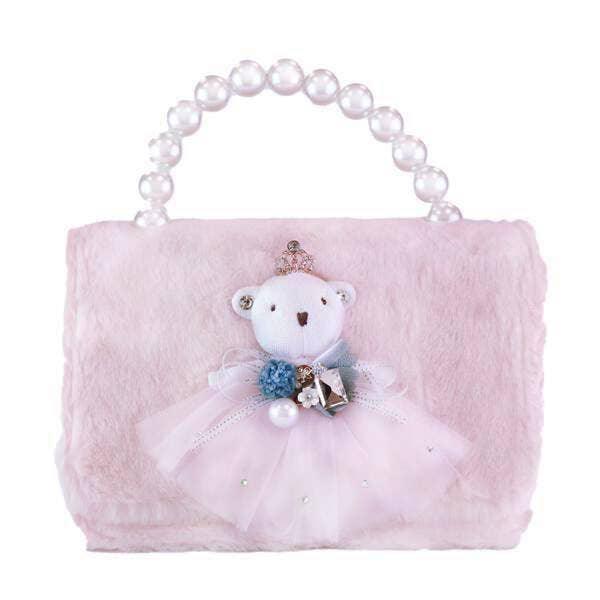 Handbags | Furry Princess Bear: Jumbo -PINK - The Ridge Kids