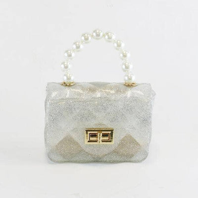 Handbags | Quilted Mini Jelly Purse- Silver Glitter | Doe a Dear - The Ridge Kids