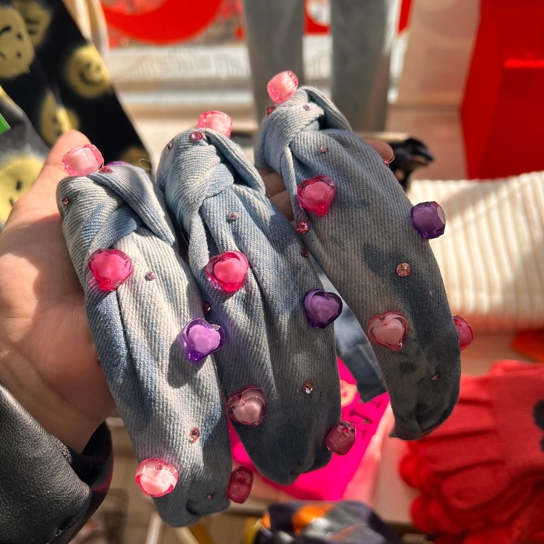 Headband | 3D Heart Denim Knot-assorted | Bari Lynn Accessories - The Ridge Kids