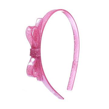 Headband | Bow with Pink Glitter | Lilies & Roses NY - The Ridge Kids