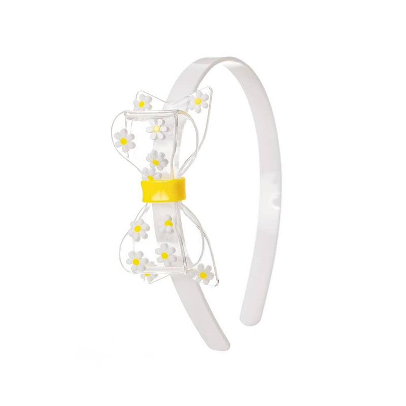 Headband | Fat Bow w/ Daisy Clear | Lilies and Roses NY - The Ridge Kids