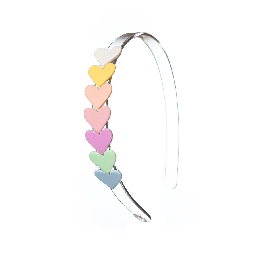 Headband |  Pastel Hearts and Rainbows | Lilies & Roses NY - The Ridge Kids