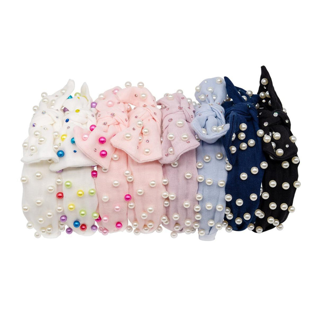 Headband | Pearl Tie Knot- White | Bari Lynn Accessories - The Ridge Kids