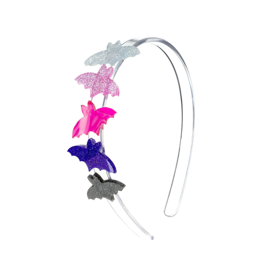 collection of multi-colored glitter bats: silver, pink, purple, black and hot pink