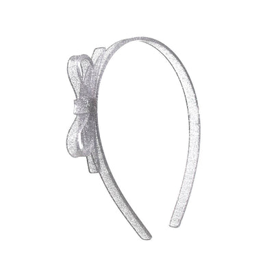 Headbands | Thin Bow- Glitter Silver | Lilies and Roses NY - The Ridge Kids