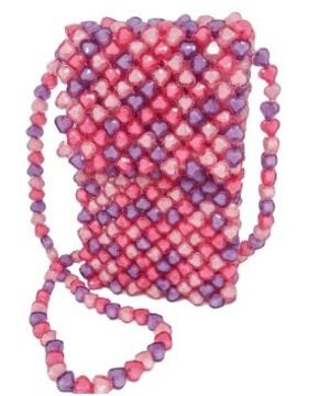 Girls Handbag | Beaded Heart Bag - Pink Lavender | Bari Lynn Accessories
