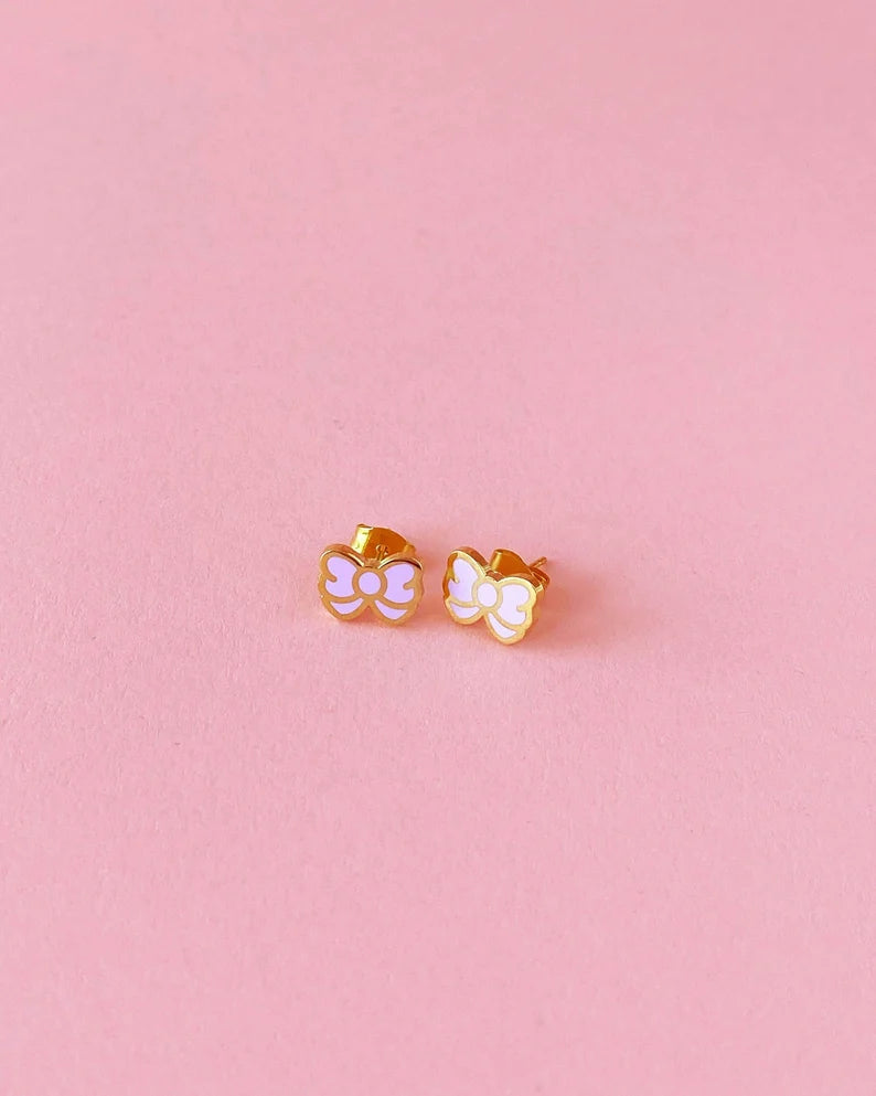 Earrings | Mini Bow | The Pink Samuari - The Ridge Kids