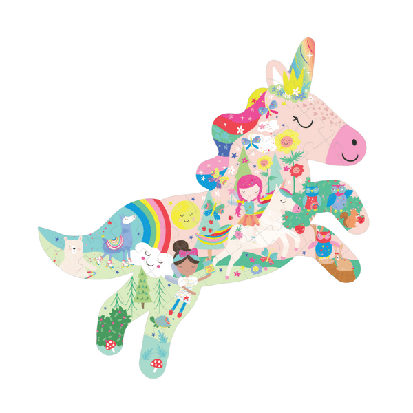 Kids Puzzle | Rainbow Unicorn 40pc "Unicorn" Shaped | Floss and Rock - The Ridge Kids