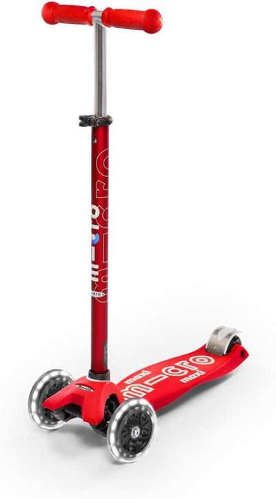 Kids Scooter | Micro Maxi Scooter Deluxe LED | Red - The Ridge Kids