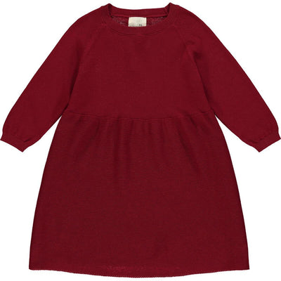 Knit Long Sleeve Dress | Mimi Burgundy | Vignette - The Ridge Kids