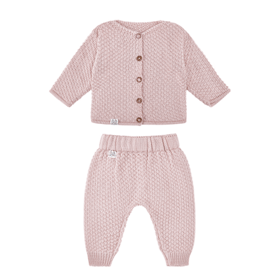 Knit Set | 100% Bamboo Newborn Top And Bottom In Dusty Pink | Maylily - The Ridge Kids