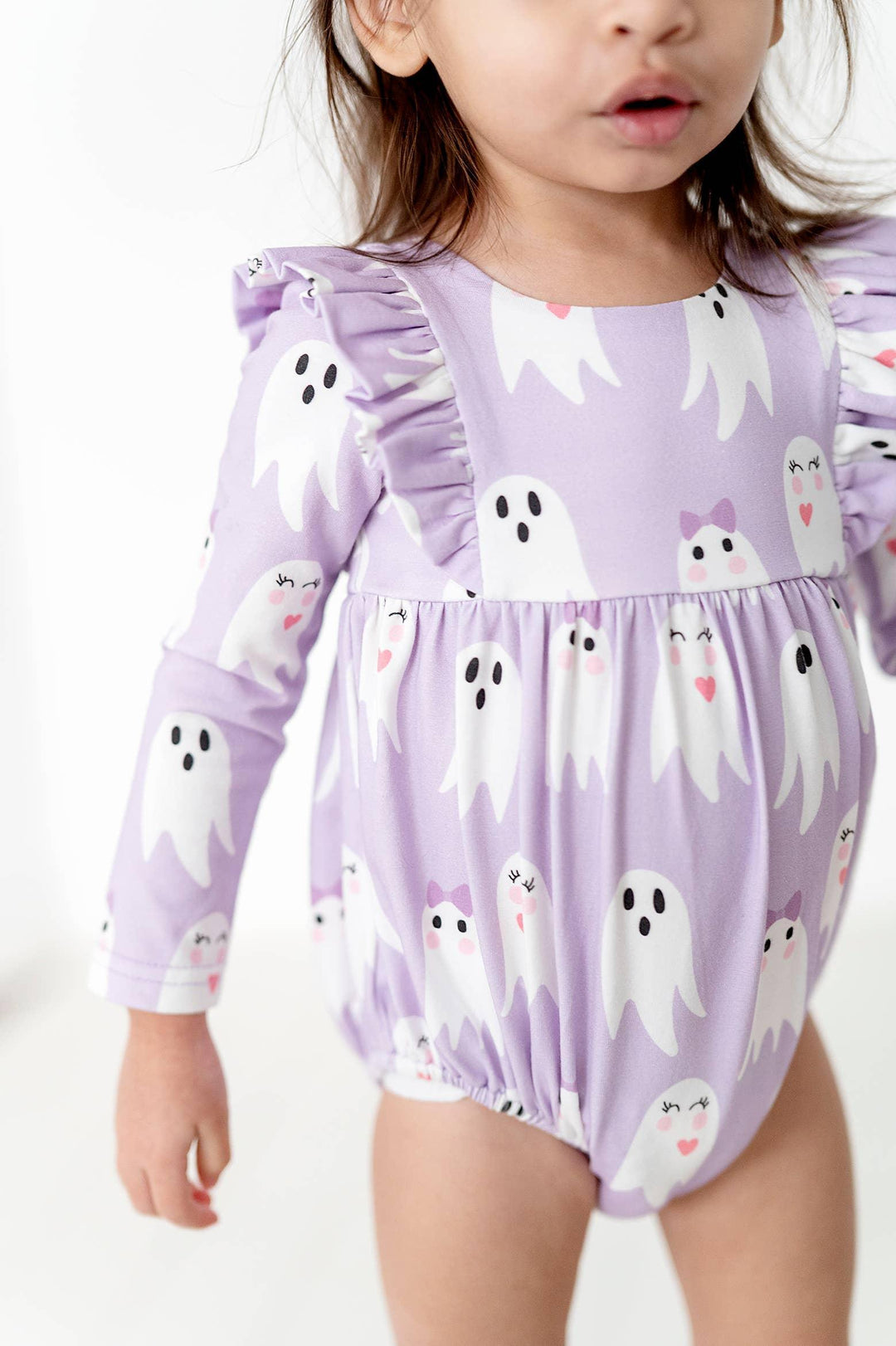 Leah Romper in Purple Girly Ghost | Baby Bubble - The Ridge Kids