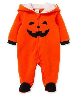 Little Me | Fleece Footie |Pumpkin - The Ridge Kids