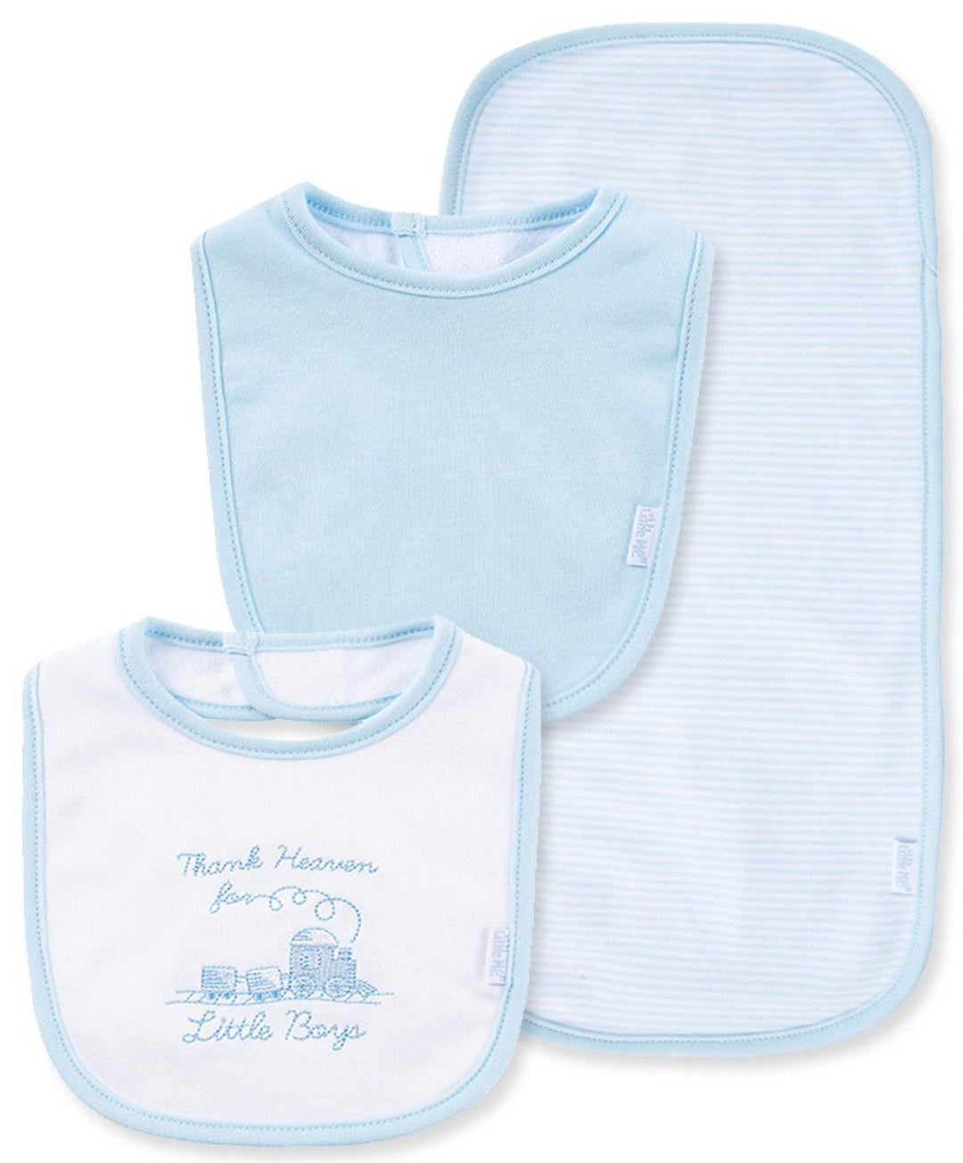 Little Me | Newborn Bib and Burp Set | Thank Heaven for Little Boys - The Ridge Kids
