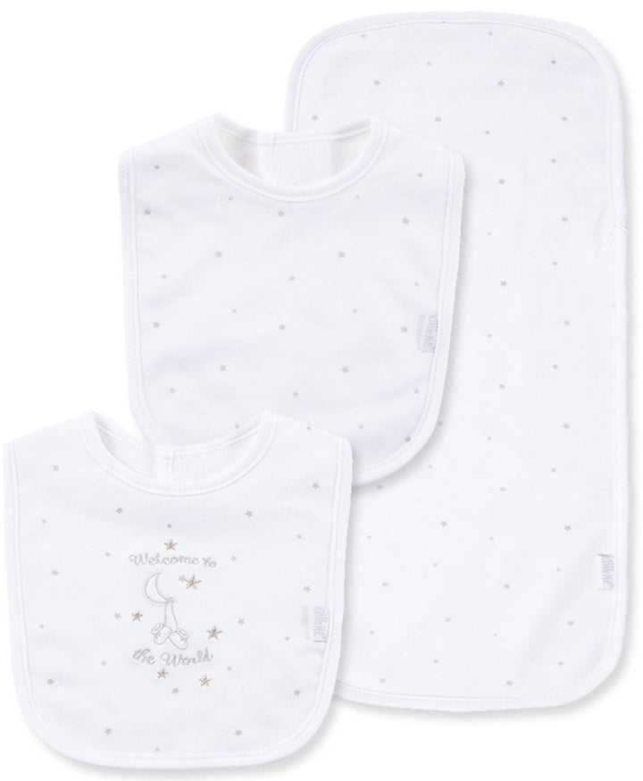 Little Me | Newborn Essential Bib and Burp Set | Welcome to This World - The Ridge Kids