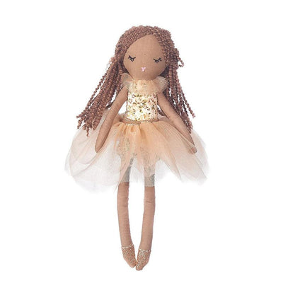 Ballerina Plush Doll | Cookie Scented Designer Soft Plush Doll 10” Dark Tan Skin | Mon Ami - The Ridge Kids