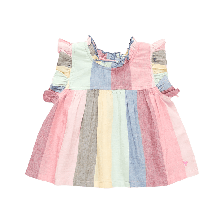 Girls Top | Morrison - Mutli Wide Stripe | Pink Chicken