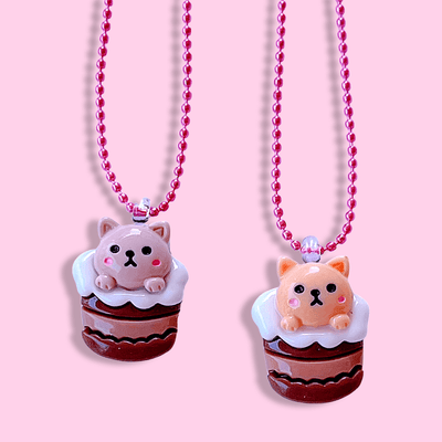 Necklace | Cup Cake Kitty Assorted Colors | Pop Cutie - The Ridge Kids