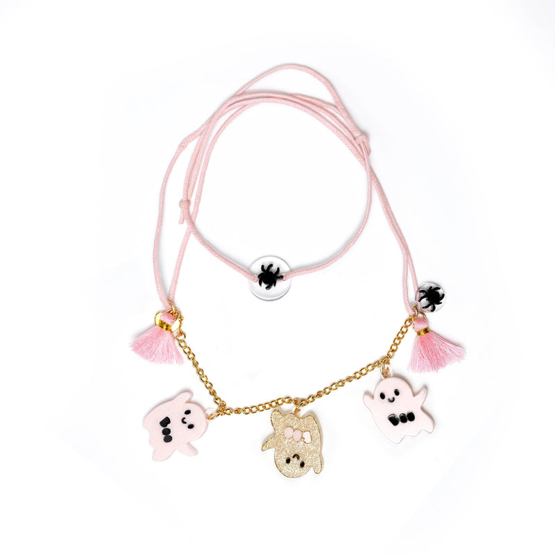 Necklace | Halloween Ghost Gold Glitter | Lilies & Roses NY - The Ridge Kids