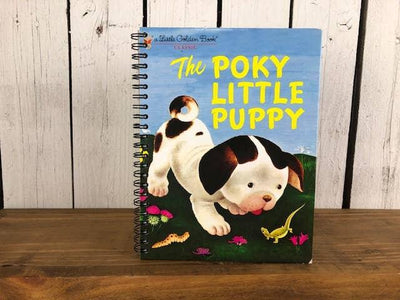 Notebook | Upcycled Little Golden Book The Poky Little Puppy Journal - The Ridge Kids