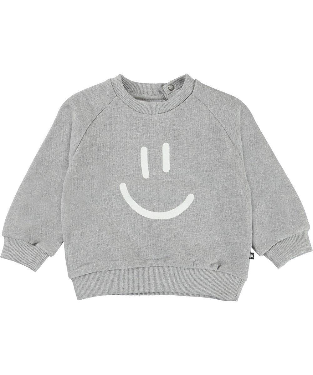 Organic Cotton Disc Sweatshirt | Grey Melange | Molo - The Ridge Kids