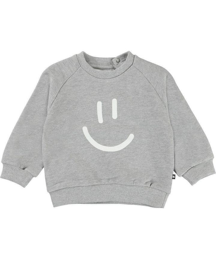Organic Cotton Disc Sweatshirt | Grey Melange | Molo - The Ridge Kids