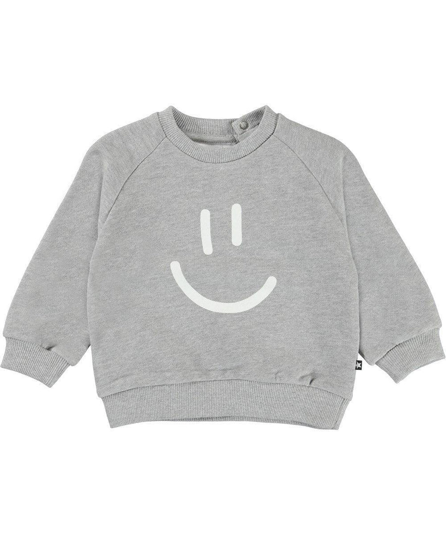 Organic Cotton Disc Sweatshirt | Grey Melange | Molo - The Ridge Kids