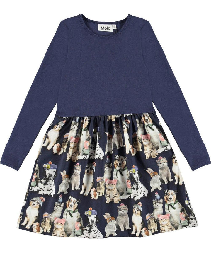 Organic Cotton Dress | Long Sleeve Credence in Snow Ready Print | Molo - The Ridge Kids