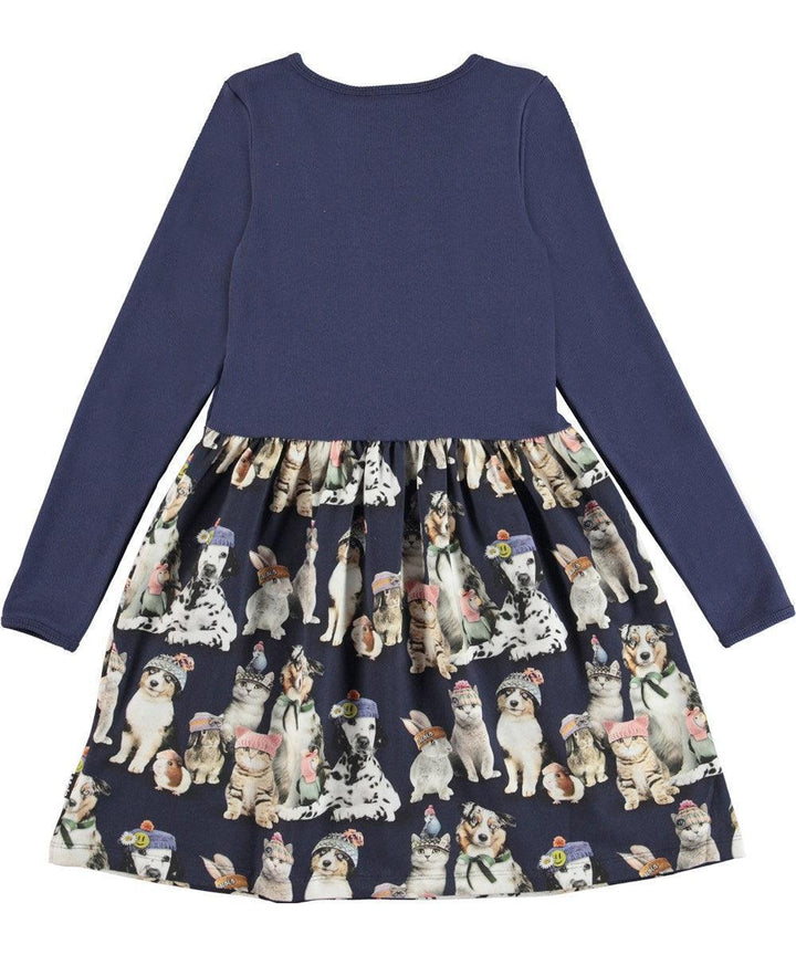 Organic Cotton Dress | Long Sleeve Credence in Snow Ready Print | Molo - The Ridge Kids
