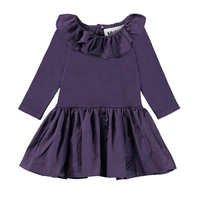 Organic Cotton Dress | Long Sleeve Crystala in Night Purple | Molo - The Ridge Kids