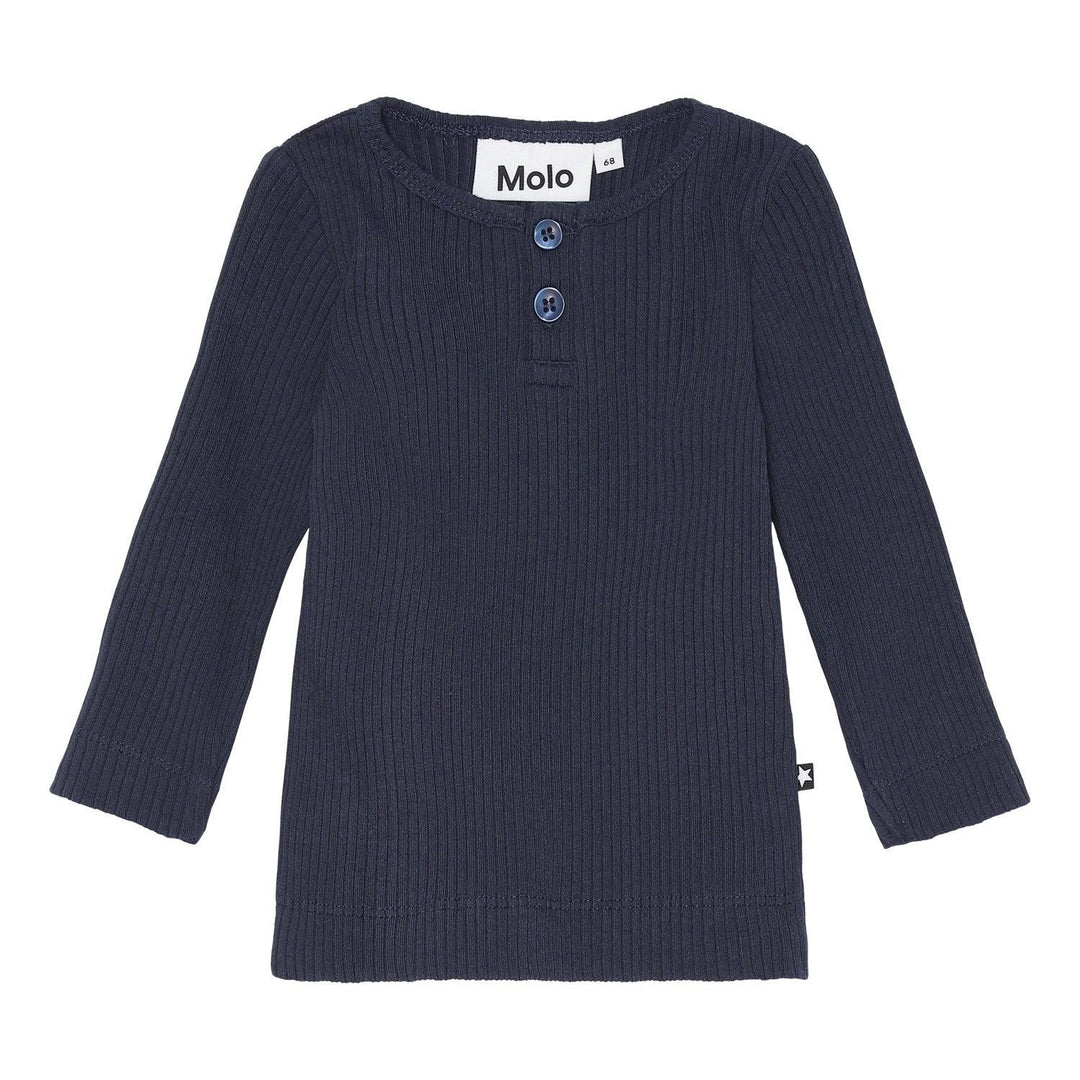 Organic Cotton Earth Long Sleeve Rib Top | Galaxy Blue | Molo - The Ridge Kids