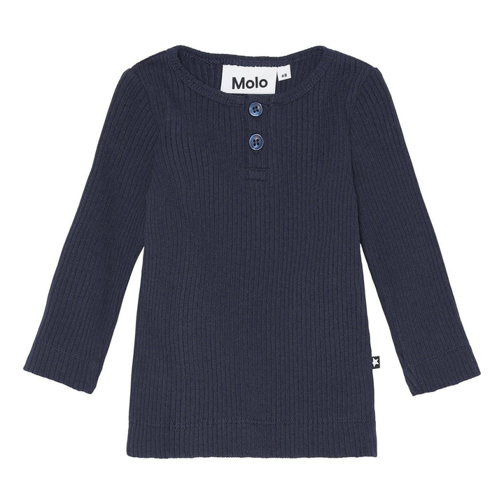 Organic Cotton Earth Long Sleeve Rib Top | Galaxy Blue | Molo - The Ridge Kids