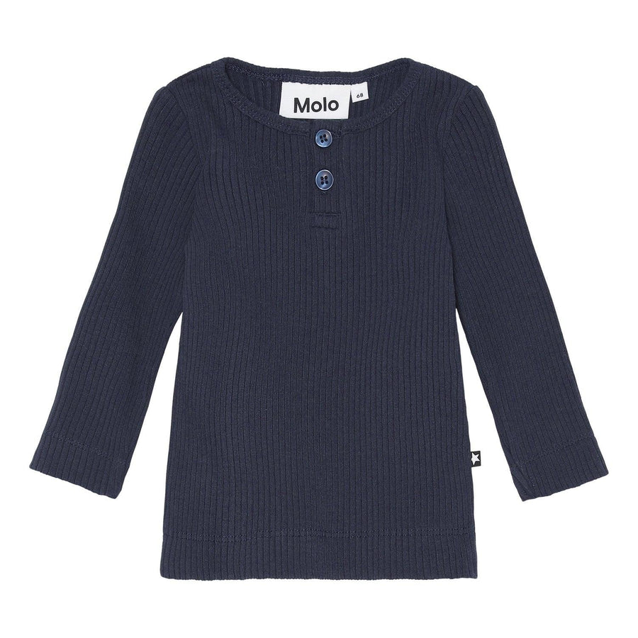Organic Cotton Earth Long Sleeve Rib Top | Galaxy Blue | Molo - The Ridge Kids