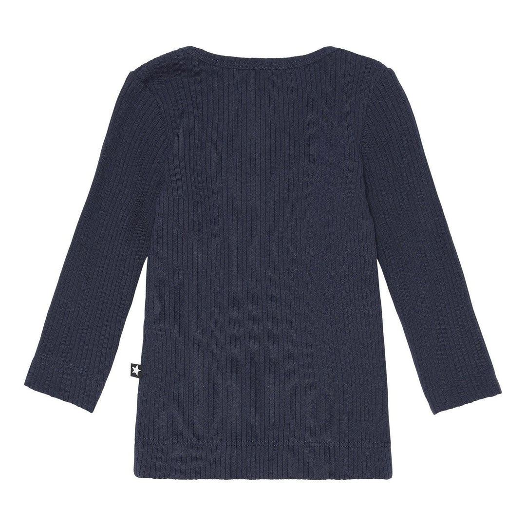 Organic Cotton Earth Long Sleeve Rib Top | Galaxy Blue | Molo - The Ridge Kids