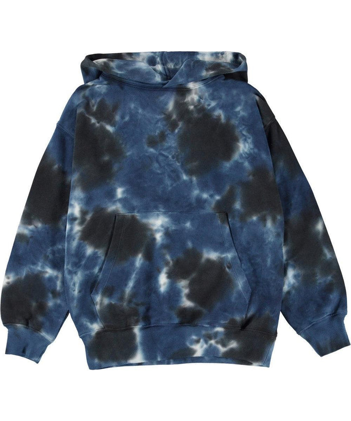 Organic Cotton Matt Hoodie| Black Blue Dye | Molo - The Ridge Kids