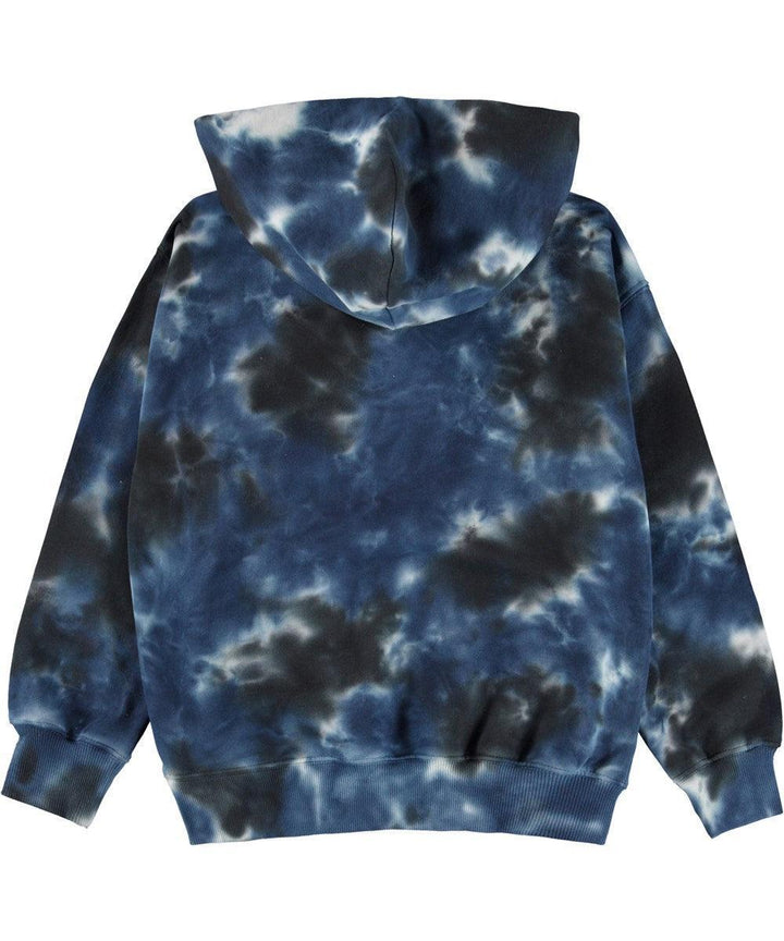 Organic Cotton Matt Hoodie| Black Blue Dye | Molo - The Ridge Kids