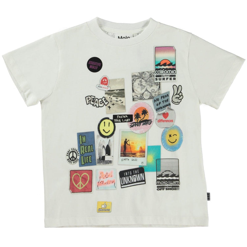Organic Cotton Rame T-Shirt | Stickers Print | Molo - The Ridge Kids