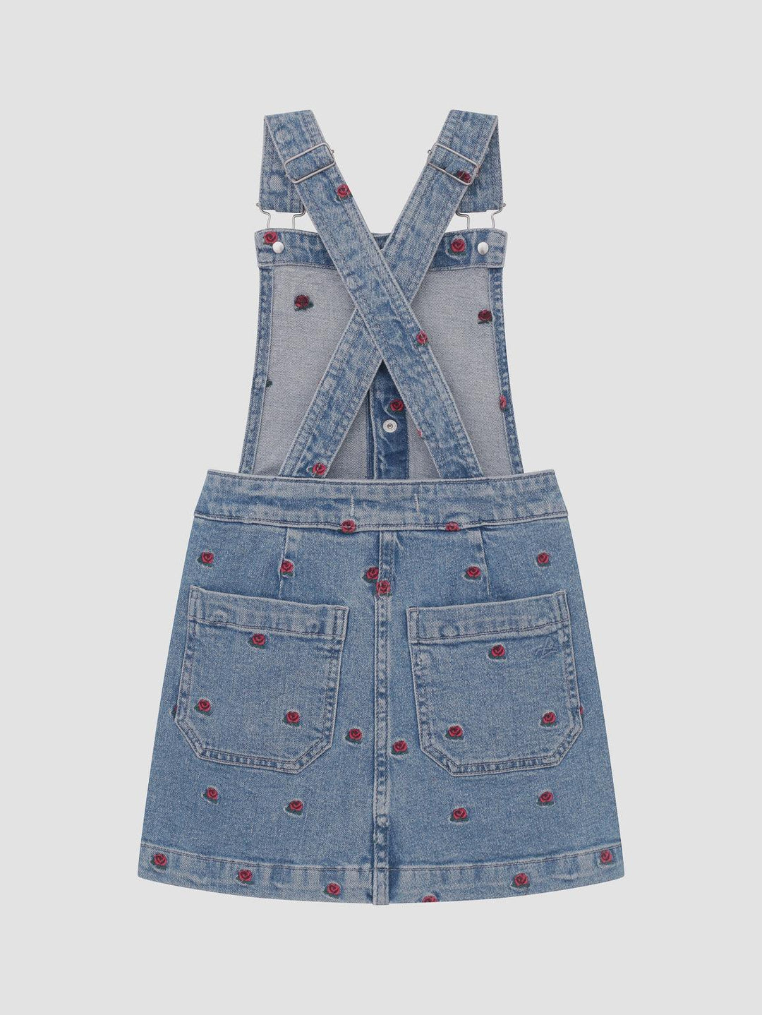 Overall Jean Dress | Penelope with Rose Embroidery | DL1961 Kids - The Ridge Kids
