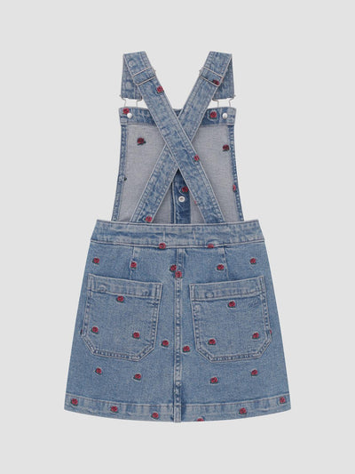 Overall Jean Dress | Penelope with Rose Embroidery | DL1961 Kids - The Ridge Kids