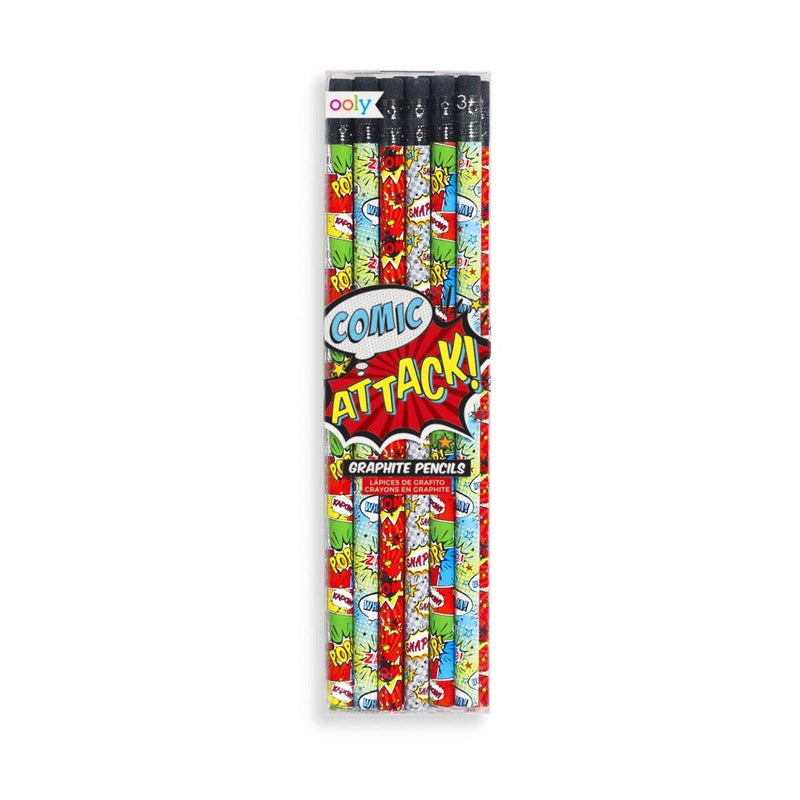 Pencils | Comic Attack Pencils - Set of 12 | Ooly - The Ridge Kids