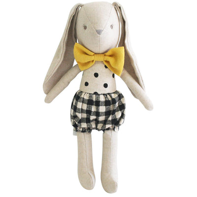 Plush doll | Baby Boy Bunny Black Check | Alimrose - The Ridge Kids