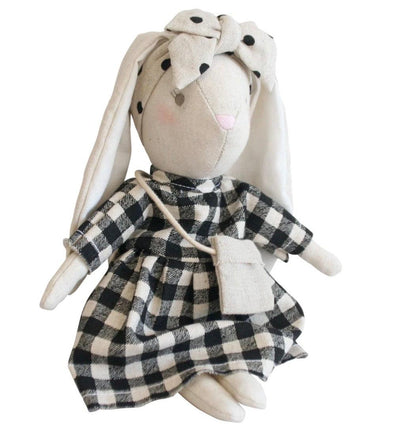 Plush doll | Mini Sofia Bunny Black Check | Alimrose - The Ridge Kids